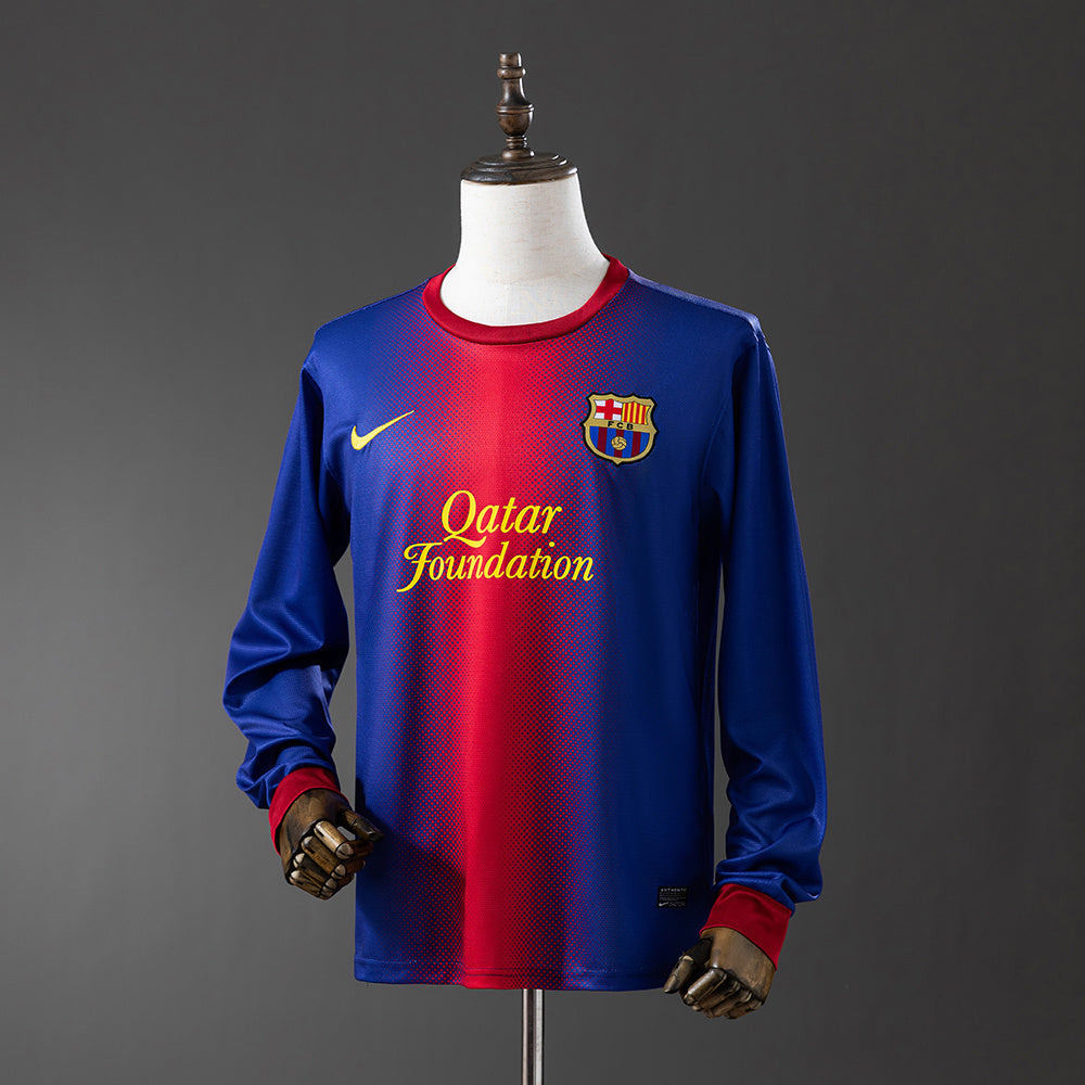 FC Barcelona 12/13 Home Long Sleeve Retro