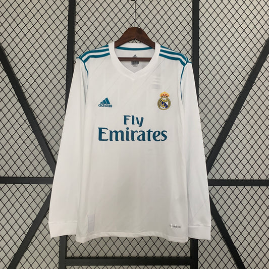 Real Madrid 17/18 Home Long Sleeve Retro