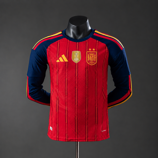 Spain 26/27 Home 2 Star Long Sleeve Player Version